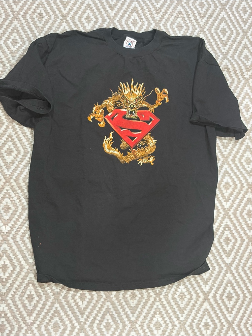 Vintage Superman Dragon 1999 T shirt DC Comics Black Men’s Size XL